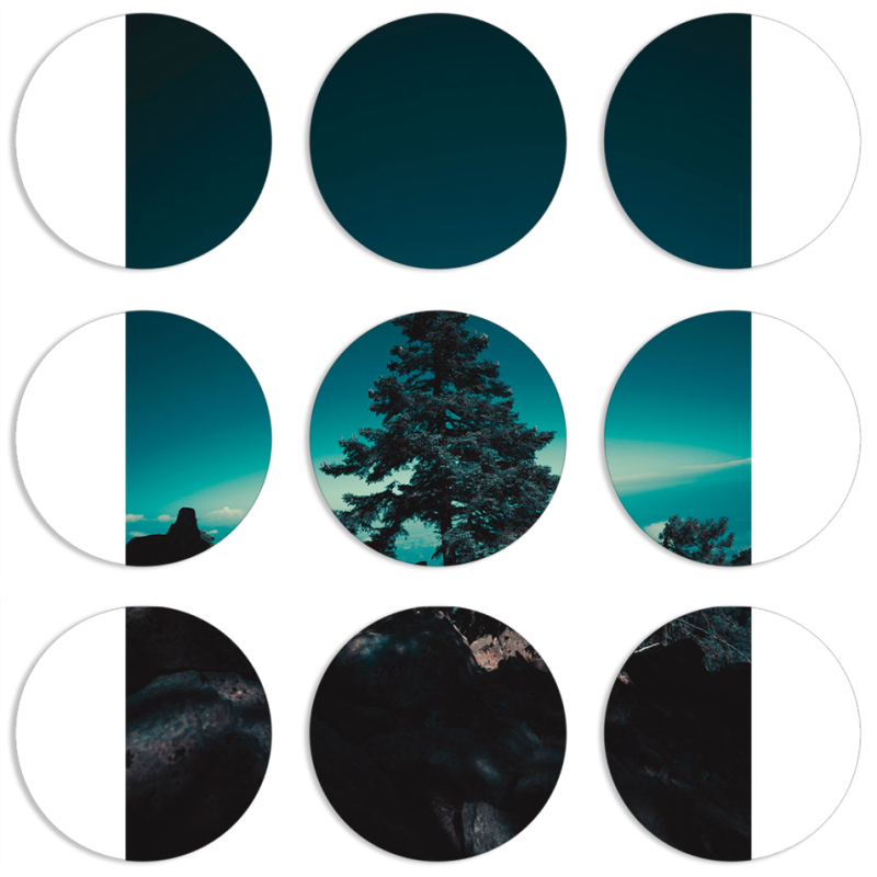 Магнитные фотопазлы круги d55 набор 9 штук 