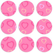 Магнитные фотопазлы круги d55 набор 9 штук Sugar Hearts