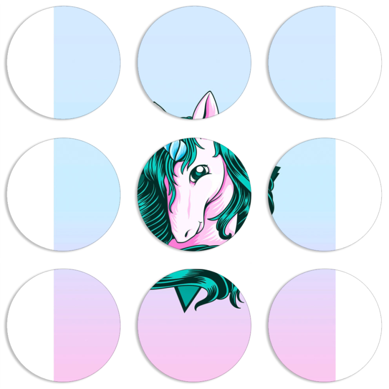 Магнитные фотопазлы круги d55 набор 9 штук 