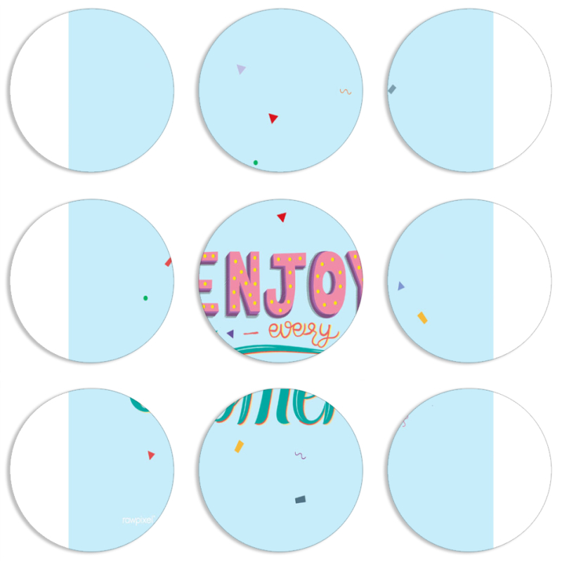 Магнитные фотопазлы круги d55 набор 9 штук 