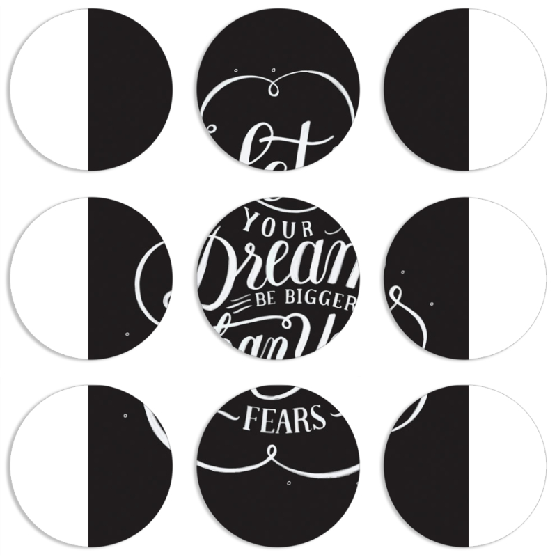 Магнитные фотопазлы круги d55 набор 9 штук 