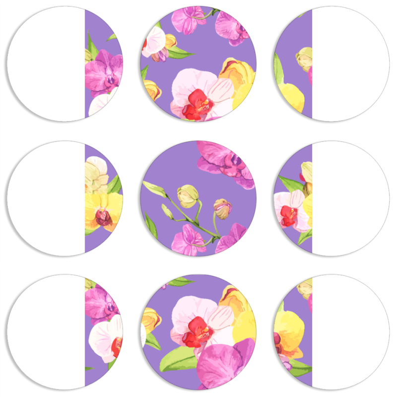 Магнитные фотопазлы круги d55 набор 9 штук 