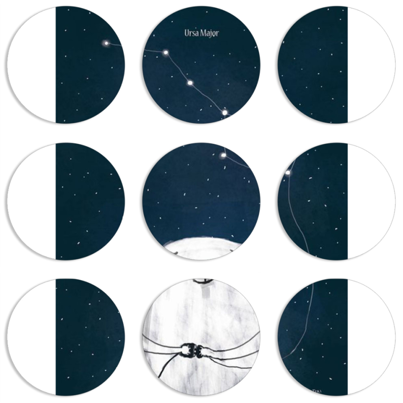 Магнитные фотопазлы круги d55 набор 9 штук Ты мой космос