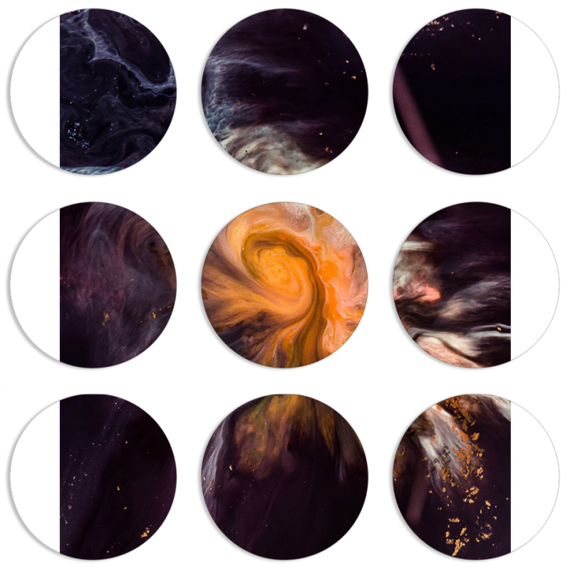 Магнитные фотопазлы круги d55 набор 9 штук 