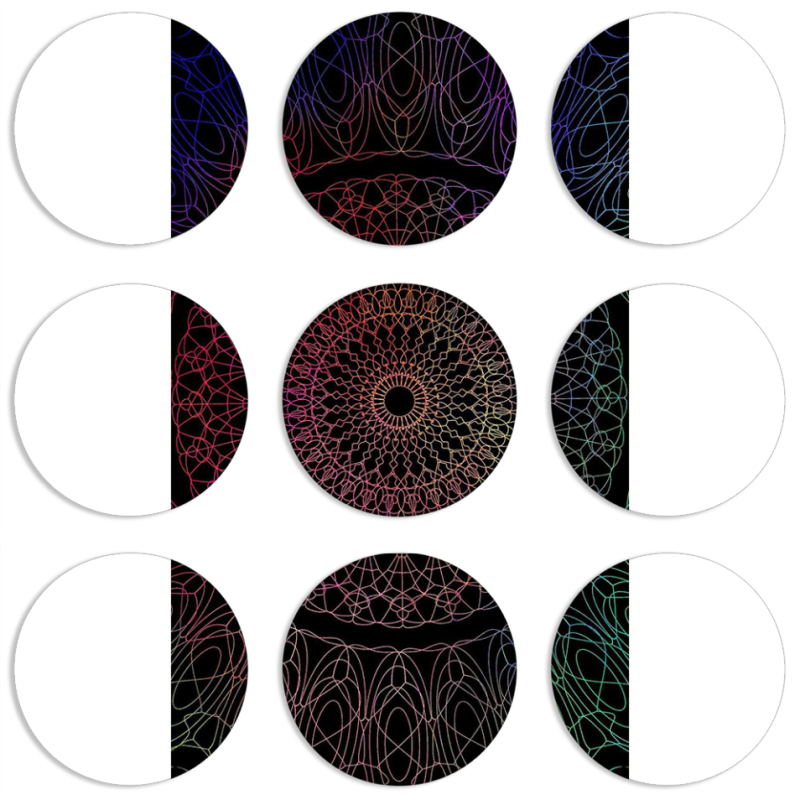 Магнитные фотопазлы круги d55 набор 9 штук 
