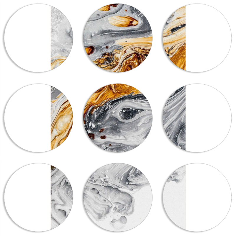 Магнитные фотопазлы круги d55 набор 9 штук 