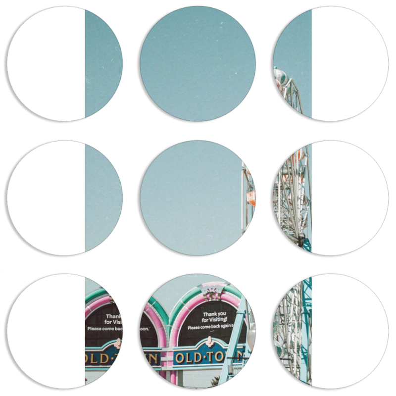 Магнитные фотопазлы круги d55 набор 9 штук 