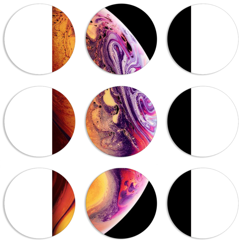 Магнитные фотопазлы круги d55 набор 9 штук 