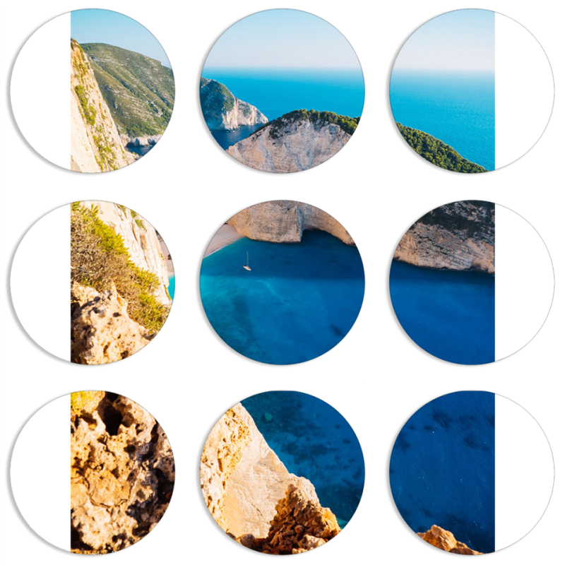 Магнитные фотопазлы круги d55 набор 9 штук 