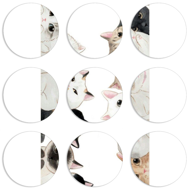 Магнитные фотопазлы круги d55 набор 9 штук 