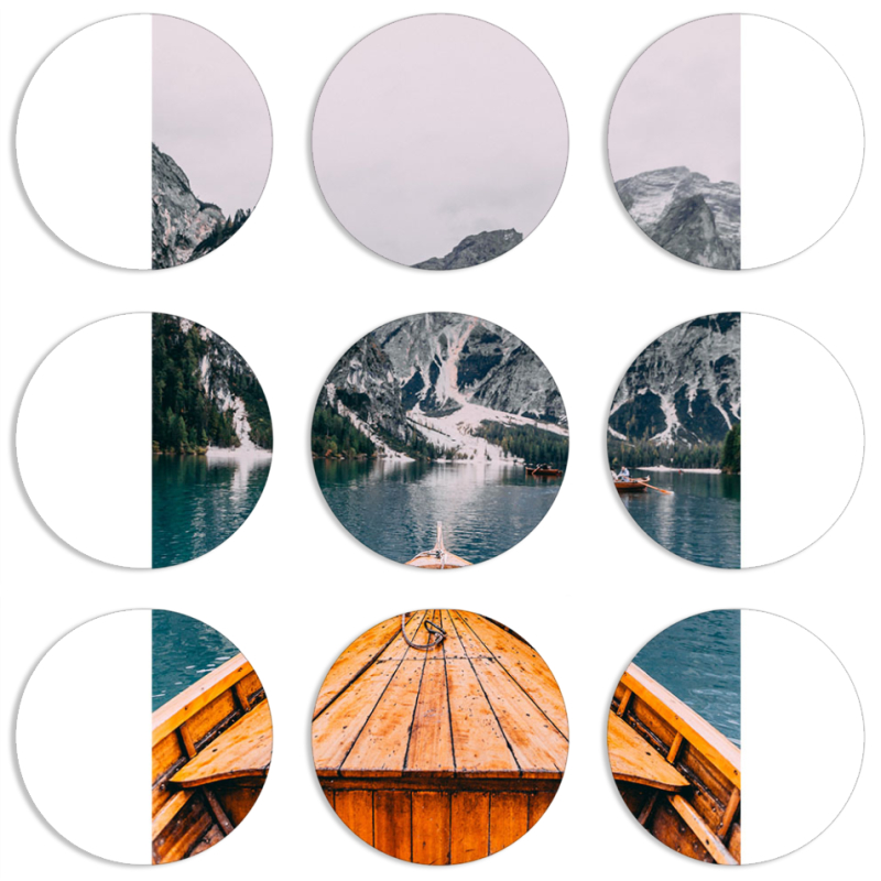 Магнитные фотопазлы круги d55 набор 9 штук 