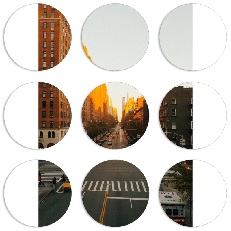 Магнитные фотопазлы круги d55 набор 9 штук 