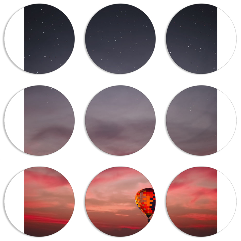 Магнитные фотопазлы круги d55 набор 9 штук 