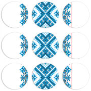 Магнитные фотопазлы круги d55 набор 9 штук Блакитний Орнамент
