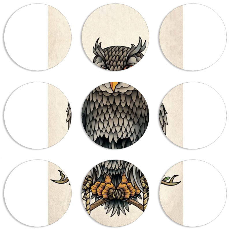 Магнитные фотопазлы круги d55 набор 9 штук 