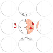 Магнитные фотопазлы круги d55 набор 9 штук Mumintroll