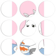 Магнитные фотопазлы круги d55 набор 9 штук Mumintroll