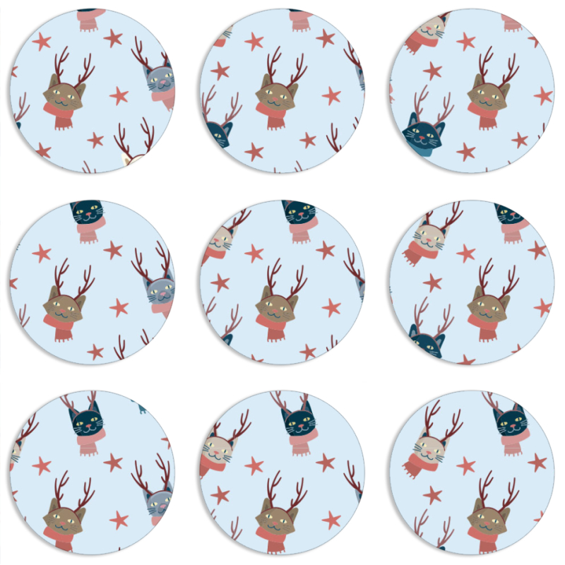 Магнитные фотопазлы круги d55 набор 9 штук 