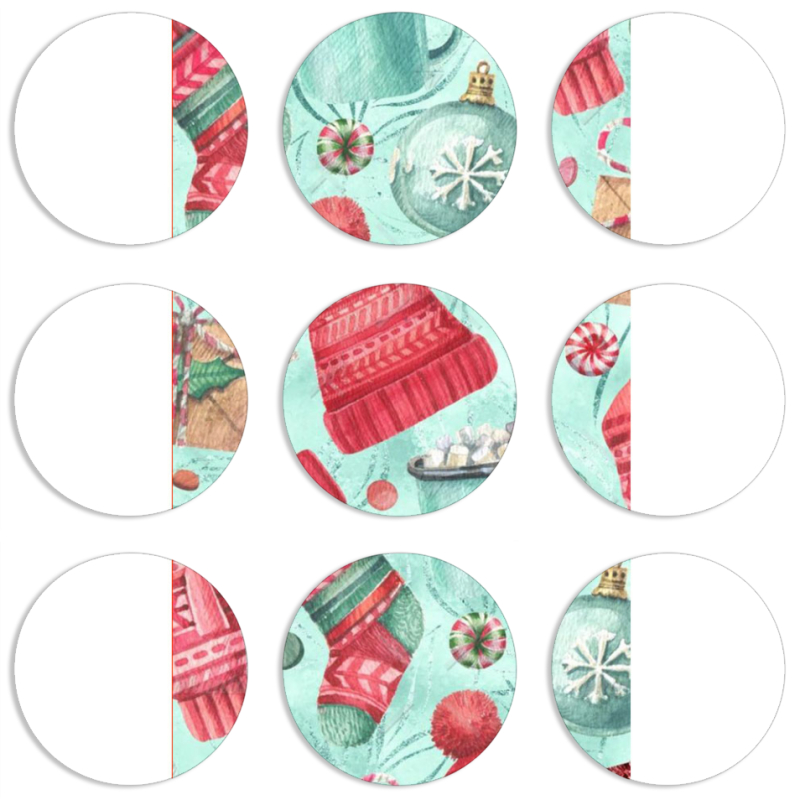 Магнитные фотопазлы круги d55 набор 9 штук 