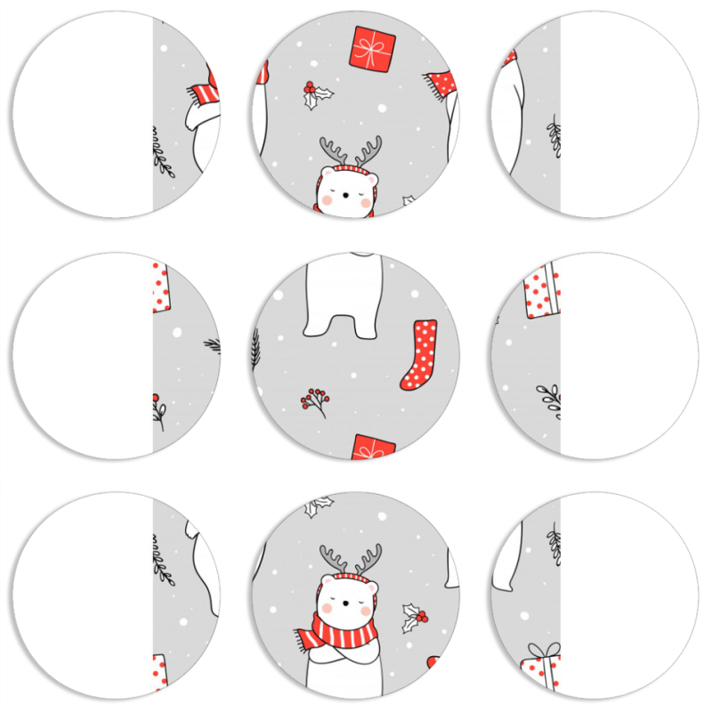 Магнитные фотопазлы круги d55 набор 9 штук 