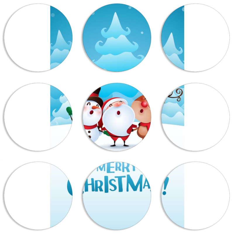 Магнитные фотопазлы круги d55 набор 9 штук 