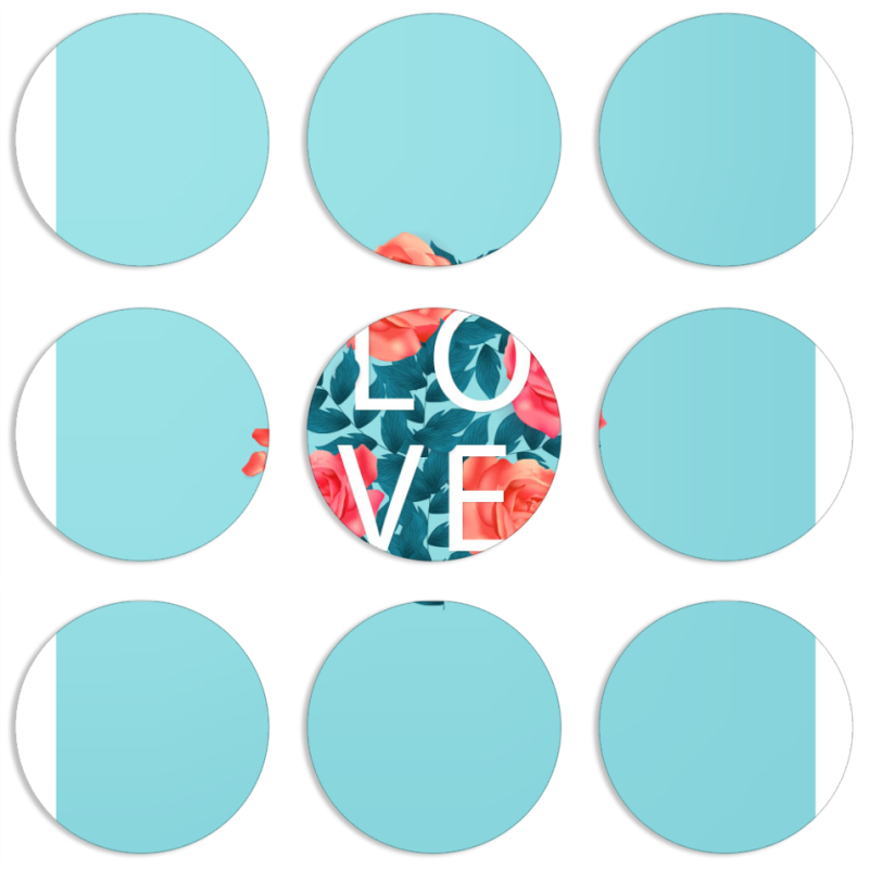 Магнитные фотопазлы круги d55 набор 9 штук 