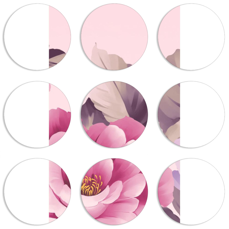 Магнитные фотопазлы круги d55 набор 9 штук 