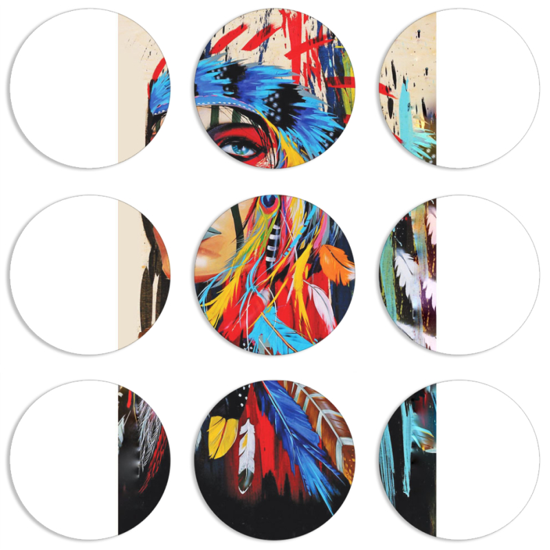 Магнитные фотопазлы круги d55 набор 9 штук 