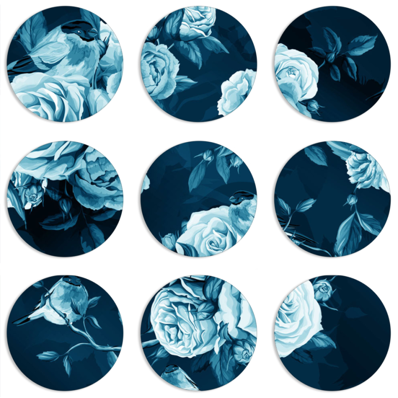 Магнитные фотопазлы круги d55 набор 9 штук 