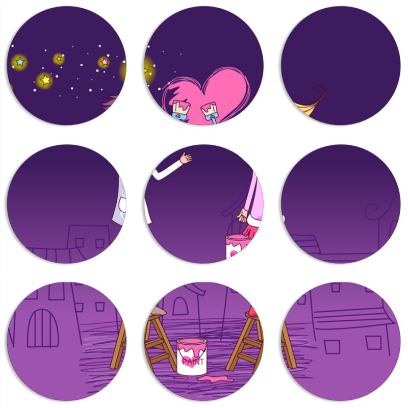 Магнитные фотопазлы круги d55 набор 9 штук 