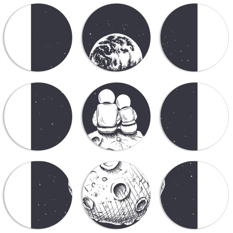 Магнитные фотопазлы круги d55 набор 9 штук 