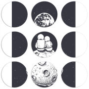 Магнитные фотопазлы круги d55 набор 9 штук 