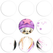 Магнитные фотопазлы круги d55 набор 9 штук 