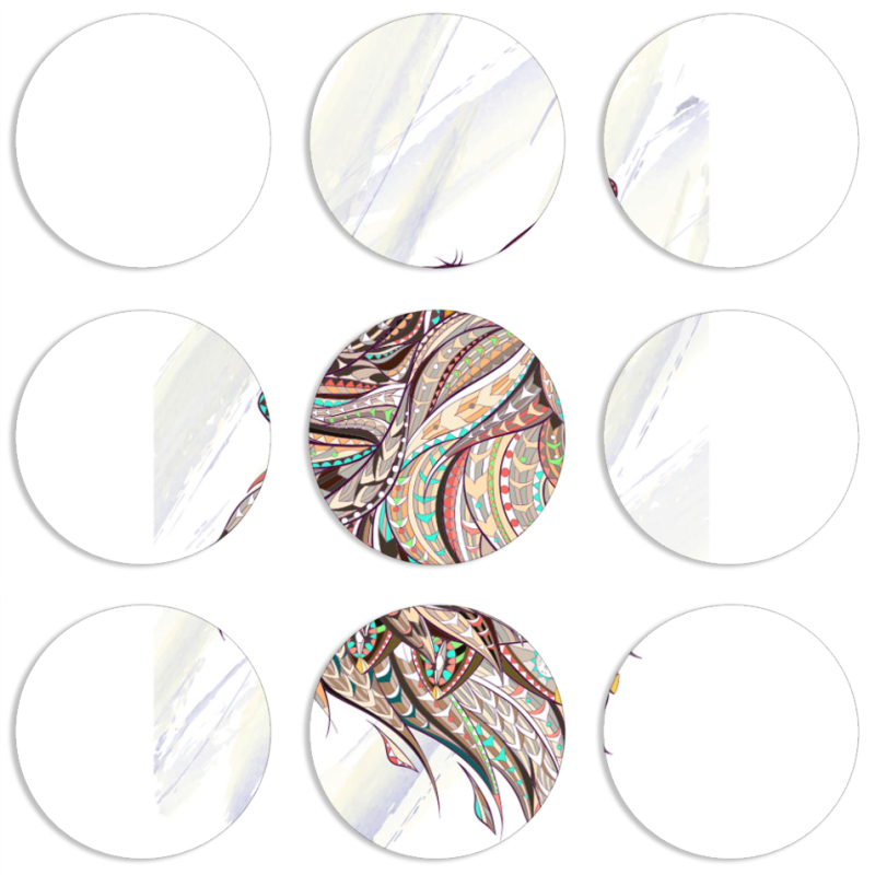 Магнитные фотопазлы круги d55 набор 9 штук 