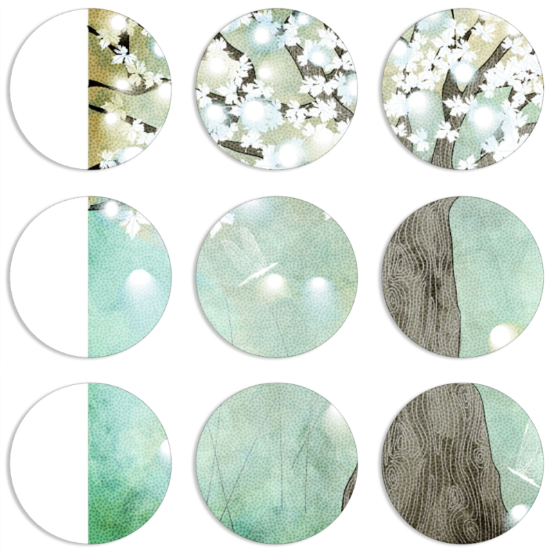 Магнитные фотопазлы круги d55 набор 9 штук 