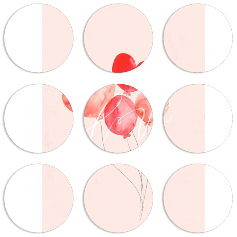 Магнитные фотопазлы круги d55 набор 9 штук 