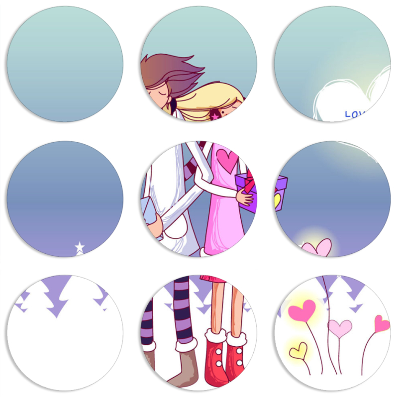 Магнитные фотопазлы круги d55 набор 9 штук 