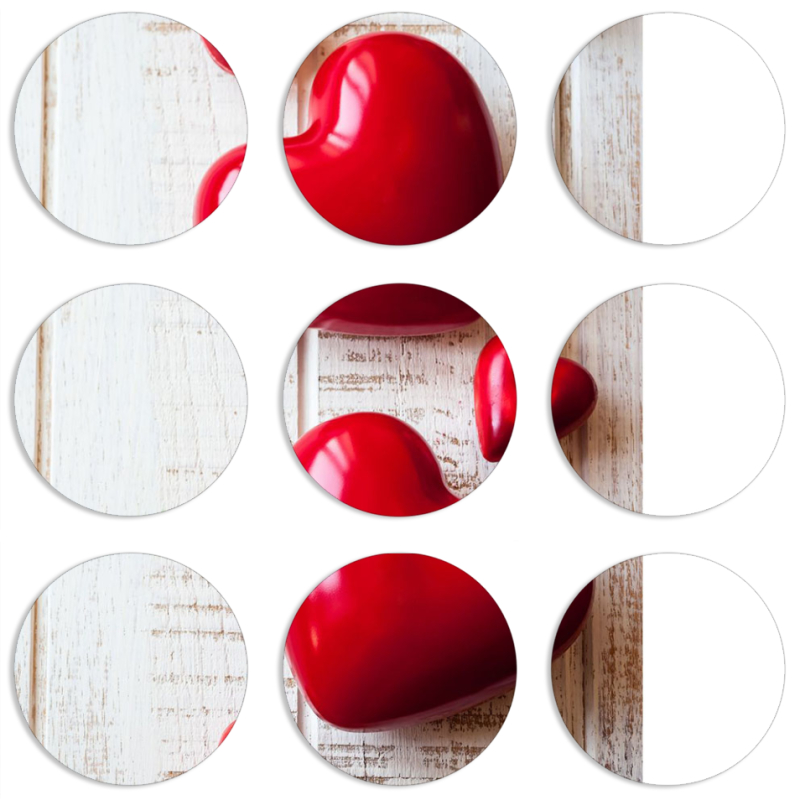 Магнитные фотопазлы круги d55 набор 9 штук 