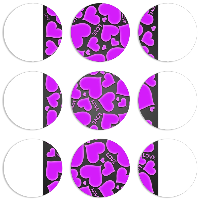 Магнитные фотопазлы круги d55 набор 9 штук 