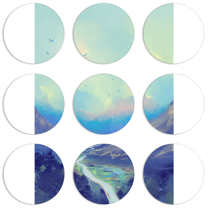 Магнитные фотопазлы круги d55 набор 9 штук 