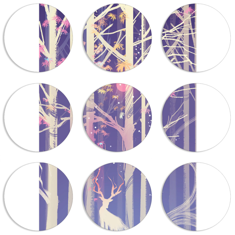 Магнитные фотопазлы круги d55 набор 9 штук 