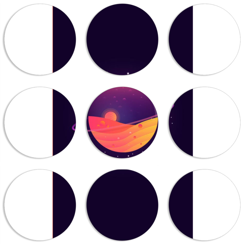Магнитные фотопазлы круги d55 набор 9 штук Desert-Planet