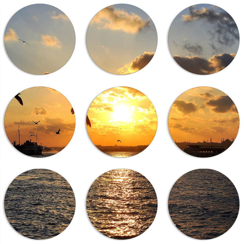 Магнитные фотопазлы круги d55 набор 9 штук 