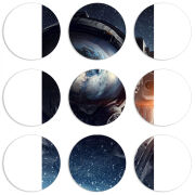 Магнитные фотопазлы круги d55 набор 9 штук 