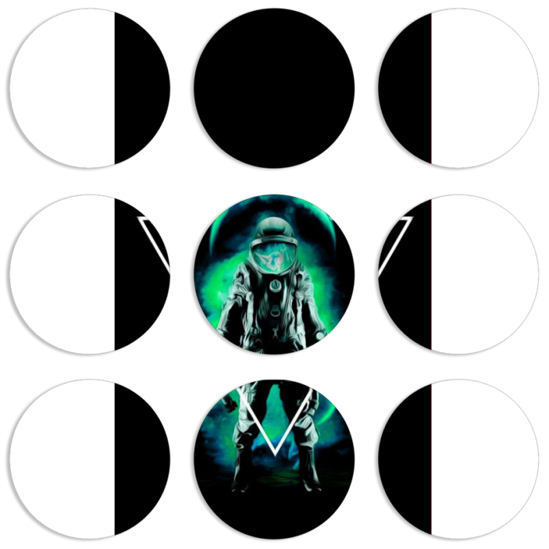 Магнитные фотопазлы круги d55 набор 9 штук 