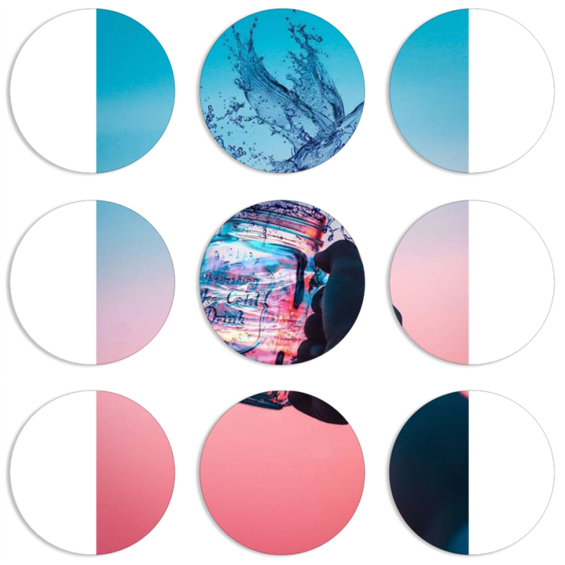 Магнитные фотопазлы круги d55 набор 9 штук 