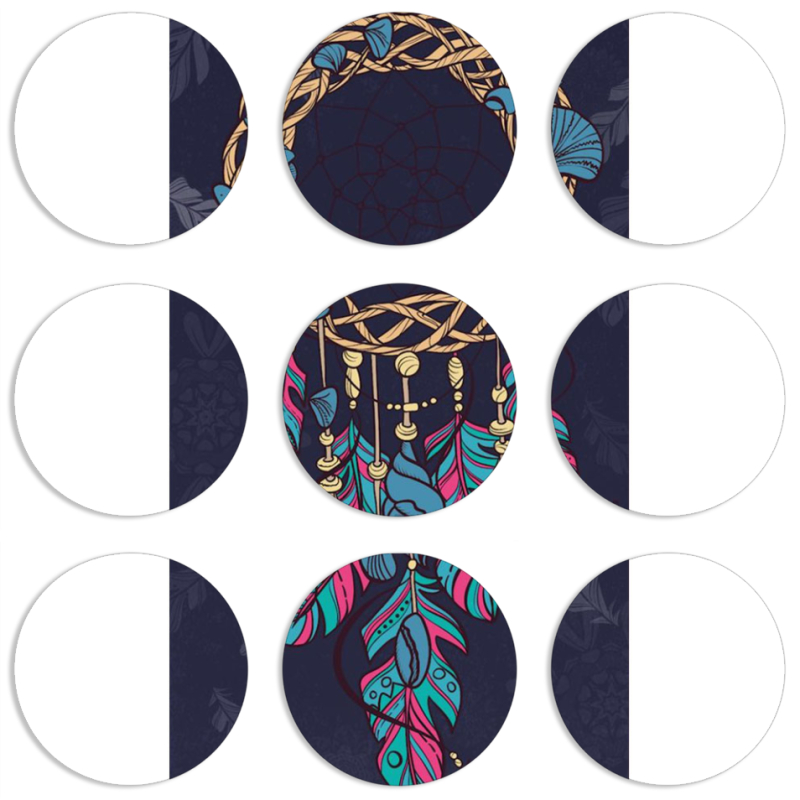 Магнитные фотопазлы круги d55 набор 9 штук 