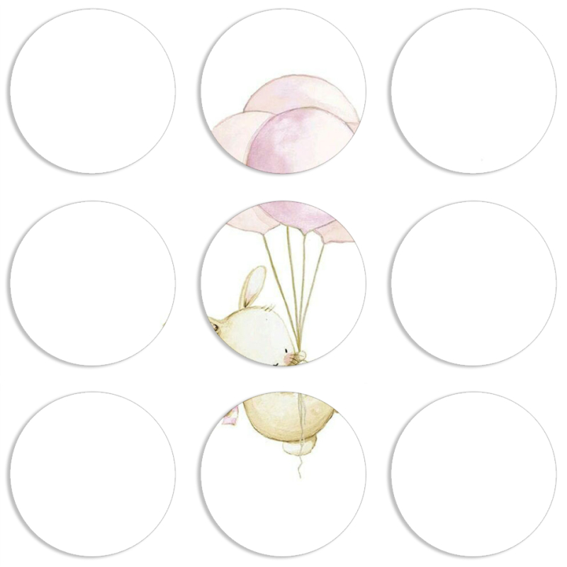 Магнитные фотопазлы круги d55 набор 9 штук 