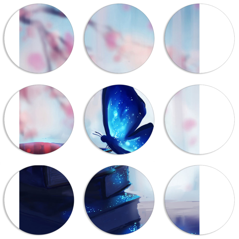 Магнитные фотопазлы круги d55 набор 9 штук 