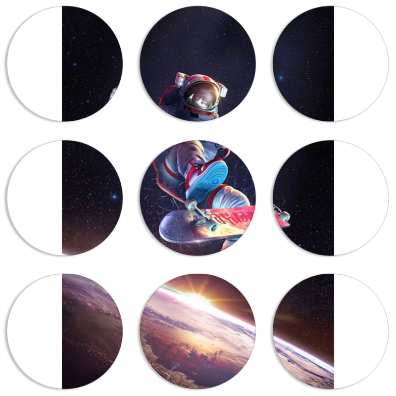 Магнитные фотопазлы круги d55 набор 9 штук 